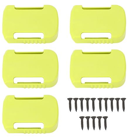 Respicefinem 5 Set Green Battery Mount Adapter Dock Holder Suitable for Worx 20V Batteries Portable Easy To Install Made Of Excellent ABS Plastic With Good Compatibility And Wide