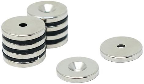 N42 Neodymium Countersunk Magnet for Arts, Crafts, Model Making, DIY, Hobbies, Office, and Home - 20mm dia x 3mm thick x 3.6mm Countersunk Hole - 4.5kg Pull - North - Pack of 10
