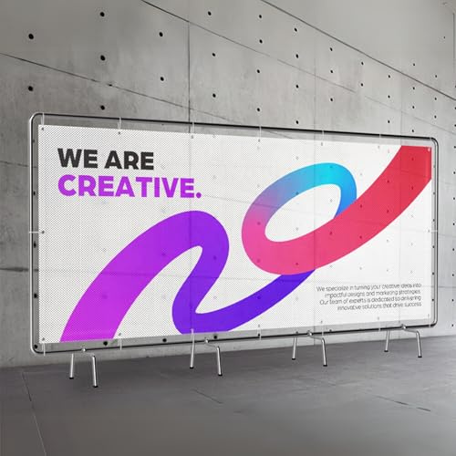 Personalisierter Mesh-Banner für den Außenbereich – Mit Wunschmotiv gestalten für Werbung, Events oder Großflächen – Winddurchlässig, langlebig & sichtbar bei jeder Witterung – PrintMercial (1.8×3m)
