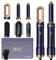 UKLISS Haartrockner & Haarstyler 6 in 1, Multistyler Haarföhn Set mit Luft Lockenstab Automatisch, Rundbürstenföhn, Thermal Brush, Hair Dryer, Warmluftbürste für Föhnen, Volumen, Locken - Blau