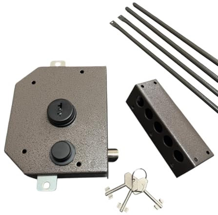 Serratura Per Portoncino Blindato 137x166 mm Completa Di Tre Chiavi | Doppia Mandata Mezzo Giro Con Supporti e Aste – Massima Sicurezza Per La Tua Porta