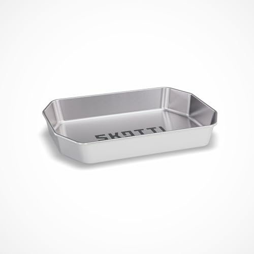 SKOTTI® Plade Edelstahl Camping Teller für Outdoor, Vanlife und Abenteuer | Robuster Outdoor-Teller aus Edelstahl - ideal für Camping, Van, Picknick und Festivals sowie ideal als SKOTTI Grill Zubehör