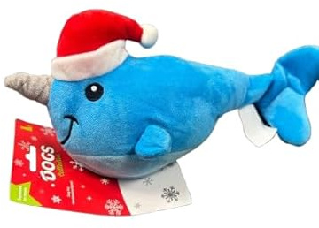 Self Import Agencies Christmas Dog Toy Whale for Holiday Play 36 X 14 Centimetres Blue
