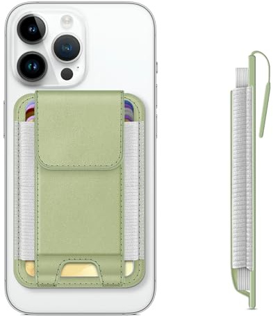 CASEBOT für Magsafe Wallet, Magnetischer Kartenhalter, RFID-Blocker | 6 Karten, schlanker Wallet-Kreditkartenhalter, Herren & Damen Geldbörse für iPhone 17e/17/16/15/14/13/12 Serie, Grün