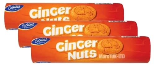 Bizzal Belmont Ginger Nuts Crunchy Spiced Biscuits, 300g, 3 Pack (Total 900g)