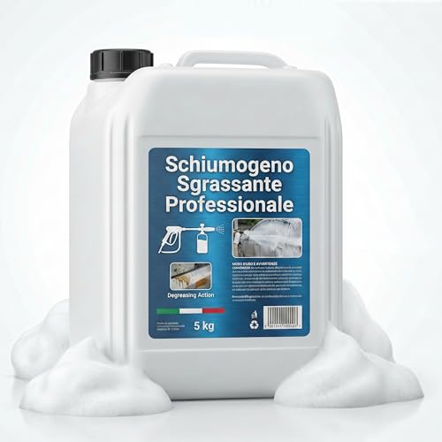 GOVITA, SgrassaMax, Detergente Schiumogeno Concentrato, Per Idropulitrice, Alto Potere Lucidante, Non rovina le Plastiche, Ideale per Prelavaggio Auto, 5L