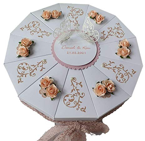 Schachteltorte VINTAGE WEISS Geldgeschenk Torte Geburtstag Geschenkidee