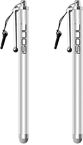 iSOUL Stylus Touch Pen, Styli Capacitive Touchscreen Pen Aluminum Stylus For Smartphones, iPhone, iPad Mini, Galaxy, Note, Tab, Nexus, Nokia, Blackberry, OnePlus, & Tablets (Silver)