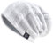 VECRY Herren Slouchy Stricken Übergroße Beanie Skull Caps Künstlerische Hüte, Kabel-Weiß, M