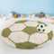 Teppium Kinderteppich Hochflor 120 cm Rund Grün - Fussball Teppich für Jungen und Mädchen, Extra Weich, Flauschig und 30 mm Florhöhe - Runder Teppiche fürs Kinderzimmer, Babyzimmer und Spielzimmer
