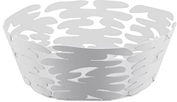 ALESSI Barket Cesta Redonda, Acero con Resina epoxi, Blanco