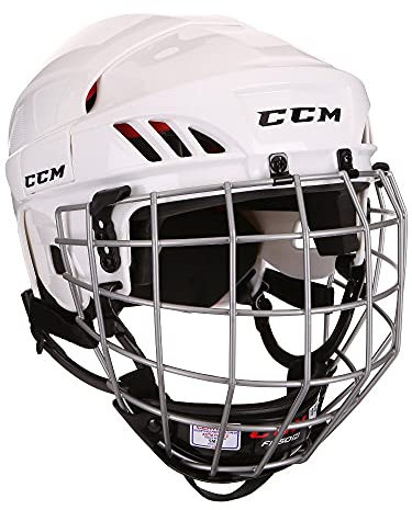 CCM 50 Helm Combo Senior, Größe:L, Farbe:Weiss