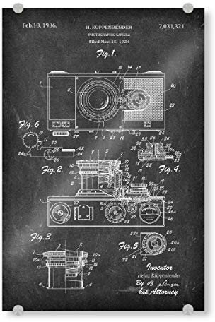 artboxONE Acrylglasbild 60x40 cm Film Retro Kamera II (Tafel) - Bild antike fotoapparat Blaupause Foto