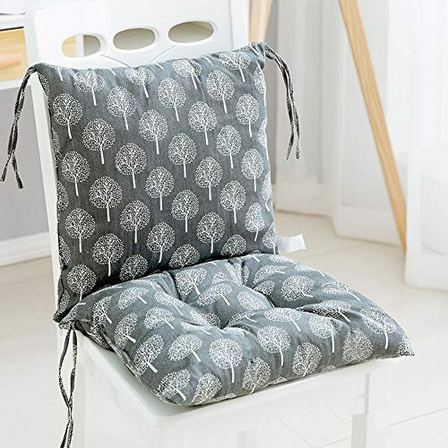 No chair-1PC Stuhlkissen mit Rückenteil Sitz, Rückenkissen mit Bänder, Niedriglehner Auflage Polsterauflage Gartenstuhl, 40 * 40cm (N)