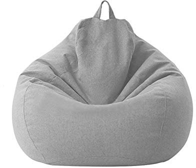 Geagodelia - Bezug für Sofas, Sitzsack, klassisch, ohne Füllung, für Erwachsene und Kinder, Hellgrau, 100 x 120 cm