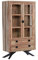 Vitrine NOLA Shisham massiv schwarz Metall Schrank Highboard Wohnzimmer
