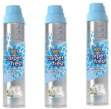 3X 1001 Carpet Fresh Soft Jasmine and Linen Odour Remover 300ml