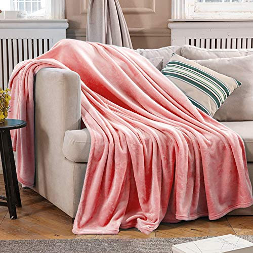 malyituk Couverture chauffante rose en flanelle douce et lavable en machine 80 x 99 cm
