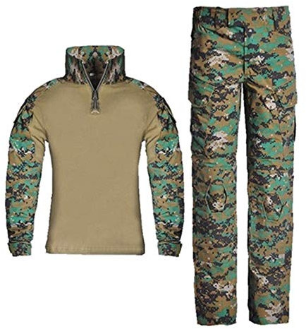 Kinder Kampf Hosen Und Shirts Anzug Armee Militäruniform Militärische Taktische Gang Jagd for Kinder Waistcoat (Color : Jungle Digital, Size : S)