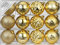 Weihnachtskugeln Kunststoff 6cm x 12 Stück Set mit Muster Mix Christbaumkugeln Gold