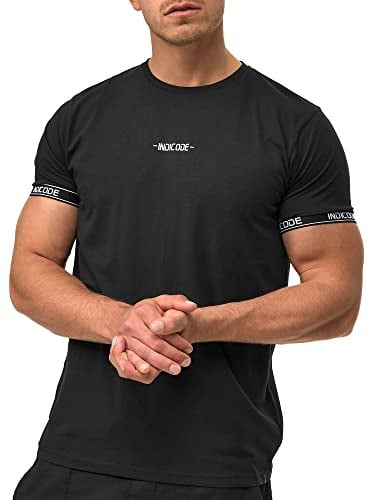 Indicode Herren Lutzy T-Shirt aus 95% Baumwolle mit Rundhals-Ausschnitt | Klassisches T-Shirt mit Rundhalsausschnitt, Herrenshirt, Basic Shirt, Freizeitshirt, Alltagsshirt, Baumwollshirt für Männer