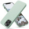 CALOOP Slim-Fit for iPhone 12 Pro Max Case,Skin Soft Liquid Silicone,Sturdy Shockproof Hard Frame Cover with Anti-Scratch Microfiber Lining,Robust Full Protection for Screen and Camera(Mint Green)
