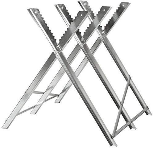 Chevalet de Scie pour Tronçonneuse - 3 /4Plis,Chevalet de sciage pliable 150 kg métal zingué jardin dents porte-bûches support de coupe tréteau de sciage (84 * 80 * 80cm (trois colonnes))