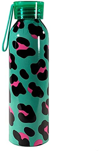 Polar Gear Animal Print Aluminum Water Bottle 650ml – Official Merchandise, Kids Reusable Non Spill BPA Free Recyclable - Ideal For School Nursery Sports Picnic - Multicolour, Green and Black