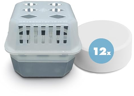 reilo Luftentfeuchter Set, 1x Mini-Box + 12x 450g Tabs | Komplettset gegen Feuchtigkeit & Schimmel – stromloser Raumentfeuchter für Keller, Auto, Wohnmobil & Boot