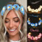 Edary Leuchtend Blumenkranz Blume Krone Stirnband LED Braut Haarschmuck Festival Hochzeit für Damen