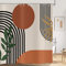 Hnmdmyi Duschvorhang Boho 180x200, Mid Century Abstrakt Grün Blatt Bogen Sonne Orange Beige Badewanne Vorhang Modern Minimalistisch Neutral Kunst Wasserdicht Polyester Stoff Waschbar Badevorhang