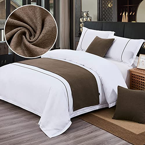 GZQIAWY Tagesdecken Bettläufer Überwurf Bettwäsche Single Queen King Bettdecke Handtuch Home Hotel Dekorationen Bett Handtuch Schal braun 45 cm Kissenbezug + Kissen (1 Set)