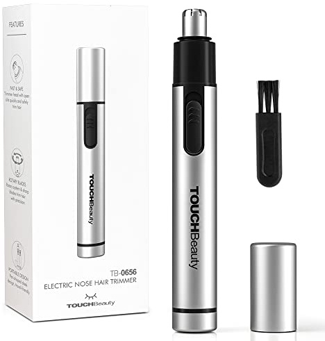 TOUCHBeauty Nasenhaartrimmer für Männer und Frauen,Tragbarer elektrischer Nasen-Ohren-Haarschneider,Personal Groomer Haarentfernung,Minigröße,Batteriebetrieben,Silber AG-0656
