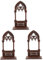 HOMSFOU 3 Paar Kerzenhalter Statue Wand Schwarze Kerzenständer Ständer Eisen Kerzenleuchter Tisch Gothic Schwarze Kandelaber Stumpenkerzenhalter Spitz Zulaufendes Helles Holz
