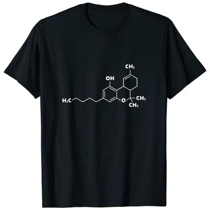 THC Weed Shirt für Männer Frauen Cannabis Chemische Formel Geschenk T-Shirt