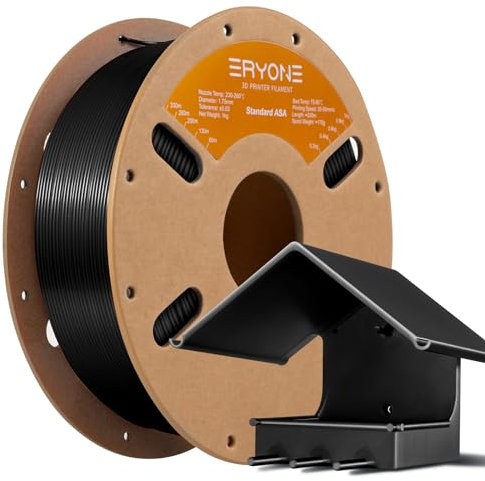 ERYONE Engineering Filament, 1.75 mm 3D Printing ASA Filament, Dimensional Accuracy +/- 0.03 mm, Fit Most FDM 3D Printers, ASA Black 1 kg Spool (2.2 LBS)