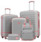 COOLIFE Suitcase Set, 5 Piece Luggage Sets with Travel Backpack and Toiletry Bag for Family Travel, TSA Lock 360° Spinner Wheels (Pink/Grey, 5 Piece Set)