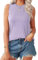 Zeagoo Basic Canotta Donna Estiva Canottiera Senza Maniche Tank Top Girocollo Morbido Viola, XXL