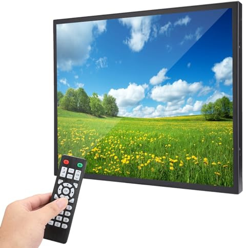 Yctze Moniteur Portable 19 Pouces Écran Tactile Résistif TFT 1280 X 1024 HD Mural Tout en Métal L'écran d'ordinateur Prend en VGA AV BNC Entrée USB Moniteur
