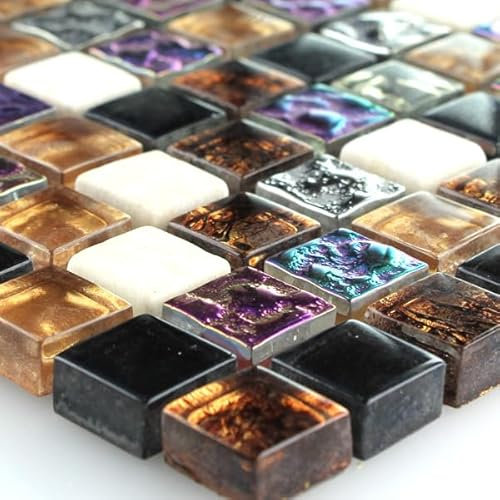 Muster von Mosaikfliesen Glas Naturstein Festus Bunt Mix