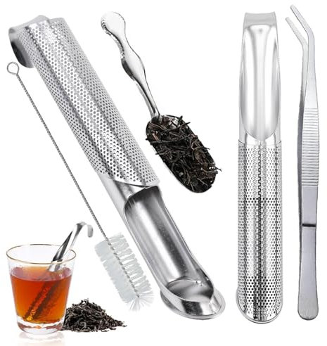 2 Pezzi Infusore per Tisane, Diffusore per Tè in Acciaio Inossidabile Infusore per Tè Riutilizzabile Manico Lungo Colino per Tè in Rete per Tè Sfuso, Spezie, Perfetto da Appendere alla Tazza