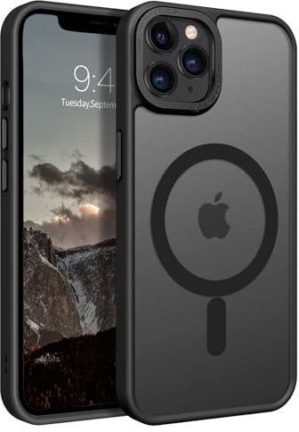 GaoBao Magnetic Designed for iPhone 11 Pro Max Case, Fashion Slim Fit 11 Pro Max Case, [Compatible with MagSafe] Shockproof Translucent Matte Protective Cover for iPhone 11 Pro Max 6.5, Black