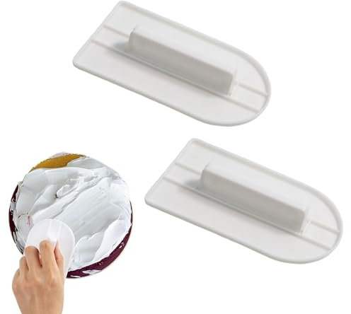 wimony 2Pcs Cake Smoothers Polisher for Fondant,Fondant Smoother Cake Icing Smoother Tool,for DIY Fondant Marzipan Sugar Paste Polisher,Flat Edge Cake Smoother,Home Cake Shops No Bubbles Baking Tools