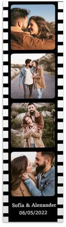 Wanapix | Magnetische Fotostreifen | Filmstreifen Deko Foto | Originelles Lesezeichen | Flexibler Magnet | 5,5 cm x 20 cm | Originelles Geschenk Geburtstag/Liebhaber