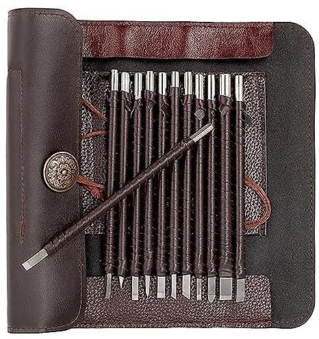 Yuattory 12-Teiliges Steinschnitzwerkzeug-Schnitzset für Alabaster, Weichen Kalkstein, Schieferstein,