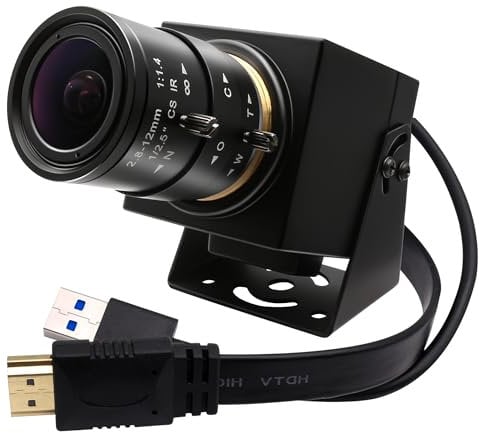 Svpro Telecamera HDMI USB Zoom 4K 60fps USB3.0 messa a fuoco manuale Webcam con obiettivo zoom ottico da 2,8 – 12 mm, telecamera industriale HD 8 MP H.264 60 fps per computer, monitor, TV, proiettore