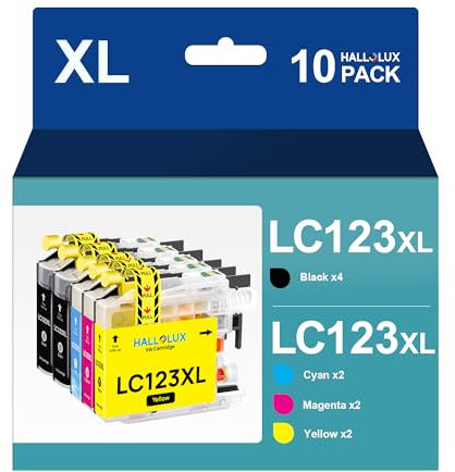 HALLOLUX LC123XL Patronen LC123 Kompatibel für Brother LC123 XL Druckerpatronen LC-123 für Brother MFC-J4410DW MFC-J6920DW DCP-J4110DW MFC-J6720DW DCP-J552DW MFC-J6520DW MFC-J870DW (10er-Pack)