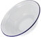 Amosfun Cuenco Esmaltado para Mezclar Tazón de Sopa Vintage de 22Cm Vajilla Esmaltada Blanca con Azul para Ensalada de Frutas Pasta Cocina Restaurante