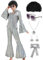 Ragelion Disco Outfit Damen,60er 70er Jahre Outfit Damen für Halloween Party mit Top Hose Zubehör