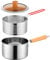 Deep Fryer Pot with Basket,1200ml Handled Stainless Steel Chip Pan,Small Deep Fat Fryer French Fries Pot,Japanese Style Tempura Frying Pan,Fryer Pasta Ergonomic Handle Fryer (20x10cm 304)